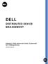 DELL DISTRIBUTED DEVICE MANAGEMENT PRODUCT AND ARCHITECTURAL OVERVIEW. Dell ProManage Services.