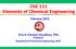 ChE 111 Elements of Chemical Engineering
