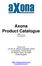 Axona Product Catalogue (Rev. 1.1) 15/10/2015