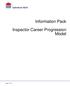 Information Pack. Inspector Career Progression Model. Page 1 of 22