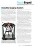 TechFront. Versatile Gaging System Designated the Equator, this system is described by