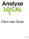 Analyse LOCAL User Guide Contents