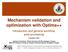 Mechanism validation and optimization with Optima++
