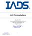IADS Training Syllabus. December 2014 SYMVIONICS Document SSD-IADS SYMVIONICS, Inc. All rights reserved.