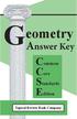 G G. eometry nswer Key. eometry. Core Standards. orkbook. orkbook. Common. ommon. dition. ore. tandards. Topical Review Book Company