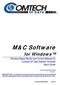 M&C Software. for Windows. Windows-Based Monitor and Control Software for Comtech EF Data Satellite Terminals User s Guide