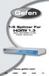 1:5 Splitter For HDMI 1.3