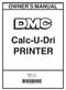 OWNER S MANUAL Calc-U-Dri PRINTER