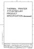 THERMAL PRINTER FTP-627MCL401 PRODUCT SPECIFICATION Provisional
