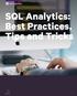 SQL Analytics: Best Practices, Tips and Tricks