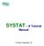 SYSTAT A Tutorial Manual. Cover version 12
