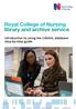 Royal College of Nursing library and archive service. Introduction to using the CINAHL database: step-by-step guide