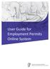 User Guide for. Employment Permits Online System