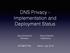 DNS Privacy - Implementation and Deployment Status