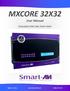 MXCORE 32X32. User Manual. Expandable HDMI Video Switch Matrix. Made in U.S.A.   1