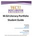 M.Ed Literacy Portfolio Student Guide