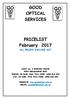 GOOD OPTICAL SERVICES. PRICELIST February 2017