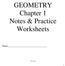 GEOMETRY Chapter 1 Notes & Practice Worksheets