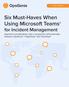 Six Must-Haves When Using Microsoft Teams for Incident Management