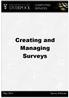 Creating and Managing Surveys