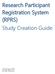Research Participant Registration System (RPRS) Study Creation Guide