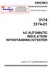 INSTRUCTION MANUAL AC AUTOMATIC INSULATION/ WITHSTANDING HiTESTER