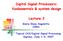 Digital Signal Processors: fundamentals & system design. Lecture 2. Maria Elena Angoletta CERN