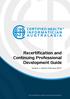 Recertification and Continuing Professional Development Guide