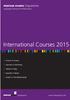 International Courses 2015