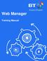Web Manager. Training Manual