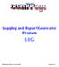 Logging and Report Generator Progam LRG. MS-Windows 95, 98, NT and ME Version 1.2.0