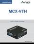 USERS GUIDE MCX-VTH. VGA to HDMI Converter. Manual Number: