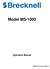 Model MS Operation Manual. Manual: xxxxxx Issue:xx