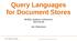 Query Languages for Document Stores