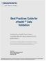 Best Practices Guide for ehealth Data Validation
