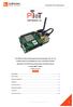 USER MANUAL: 4G. The PiIoT is a WAN communications board which provides a 2G / 3G / 4G