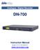 Analogue / Digital Recorder DN-700. Instruction Manual. Rev Date: P/N: G E1