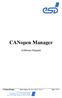 CANopen Manager. Software Manual. CANopen Manager Software Manual Doc. No.: C / Rev. 2.2 Page 1 of 47