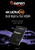 8x8 Matrix for HDMI. User Manual GTB-HD4K2K-848-BLK. Release A3