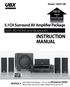 INSTRUCTION MANUAL. 5.1CH Surround AV Amplifier Package. with 3D HDMI and Bluetooth. NEW Software & Hardware Upgrade! Model.