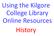 Using the Kilgore College Library Online Resources History