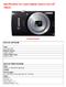 Specifications for canon digital camera ixus-145 (black)