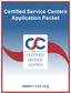 Certified Service Centers Application Packet