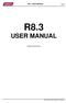 R8.3 USER MANUAL Page 1 R8.3 USER MANUAL. Original User Manual