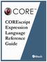 COREscript Expression Language Reference Guide