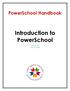 PowerSchool Handbook Introduction to PowerSchool