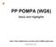 PP POMPA (WG6) News and Highlights. Oliver Fuhrer (MeteoSwiss) and the whole POMPA project team. COSMO GM13, Sibiu