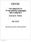 CS 536 Introduction to Programming Languages and Compilers Charles N. Fischer Fall