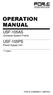 OPERATION MANUAL. USF-105AS Universal System Frame. USF-105PS Power Supply Unit. 1 st Edition