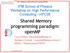 Shared Memory programming paradigm: openmp